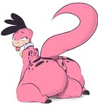 anthro anus balls big_balls big_butt blush butt collar femboy genitals looking_back male solo tongue tongue_out ponk hanna-barbera the_flintstones dino_(flintstones) dinosaur prehistoric_species reptile scalie 2020 digital_media_(artwork)