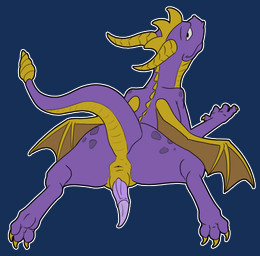 anus butt feral genitals looking_back male penis presenting presenting_hindquarters presenting_penis smug solo tiny_terrible activision mythology spyro_the_dragon dragon mythological_creature mythological_scalie scalie alpha_channel low_res