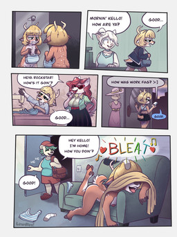 5_panel_comic albino annoyed anthro antlers areola belt biped black_bottomwear black_clothing black_skirt bleating blonde_hair blue_clothing blue_topwear blue_underwear bottomwear bra_through_clothing breasts butt choker clothed clothing color_coded color_coded_speech_bubble countershade_arms countershade_butt countershade_ears countershade_face countershade_fur countershade_legs countershade_tail countershade_torso countershading dialogue discarded_clothing disinterested dress electronics eye_through_hair eyebrow_through_hair eyebrows eyelashes eyelashes_through_hair eyes_closed eyewear female fingerless_(marking) footwear fur furniture giggle group hair half-closed_eyes happy hat headgear headwear heart_symbol holding_object holding_phone homophobic_slur hooves horn inside jacket jewelry looking_at_mirror looking_at_object looking_at_phone lying lying_on_sofa mannequin markings medium_breasts midriff mirror musical_note musical_symbol narrowed_eyes necklace nipples nude on_front on_sofa open_mouth opening_door panties pattern_clothing pattern_underwear phone pink_body pink_fur plantigrade pleated_skirt purse red_belt red_bottomwear red_clothing red_eyes red_eyewear red_hair red_shorts red_sunglasses shirt shorts skirt slur small_breasts snout socks sofa speech_bubble spots spotted_body spotted_fur striped_clothing striped_underwear stripes sunglasses symbol tail tan_body tan_fur tank_top teal_clothing teal_hair teal_hairband teal_shirt teal_topwear text texting tongue tongue_out topwear training_bra translucent translucent_clothing translucent_hair translucent_topwear underwear unguligrade upskirt white_body white_clothing white_fur white_hair white_underwear working lewdles kello_(lewdles) sam_(lewdles) bear canid canine canis deer domestic_dog fox mammal new_world_deer polar_bear shiba_inu spitz ursine white-tailed_deer 2025 comic english_description english_text hi_res signature nonbinary_(lore) trans_(lore)