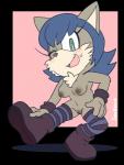 anthro bodily_fluids boots breasts casual_nudity clothing female fluffy footwear fur genitals grey_body grey_fur hair handwear legwear looking_at_viewer mostly_nude nipples open_mouth pussy shoes simple_background slightly_chubby smile solo stretching sweat sweatdrop alonwoof senshion sega sonic_the_hedgehog_(series) fan_character socks_the_wolf canid canine canis mammal 2019 absurd_res alpha_channel digital_media_(artwork) hi_res