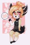 anthro canid canine chibi clothed clothing female heart_eyes heart_symbol honesty_(artist) looking_at_viewer mammal smile solo
