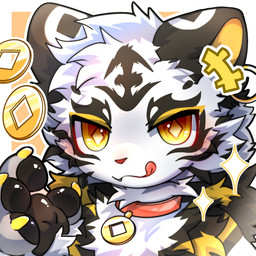 4_fingers anthro biped black_markings blush blush_lines coin collar fingers fur gold_(metal) gold_coin kemono licking licking_lips looking_at_viewer male markings money pawpads paws solo tongue tongue_out white_body white_fur yellow_eyes hlg7777 felid mammal pantherine tiger 1:1 2025 better_version_at_source bust_portrait chinese_description digital_drawing_(artwork) digital_media_(artwork) hi_res icon portrait shaded translated_description
