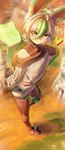 anthro clothed clothing crossdressing femboy male pokemorph solo sweater topwear 0no_(pixiv) nintendo pokemon eeveelution generation_4_pokemon humanoid leafeon pokemon_(species) absurd_res hi_res