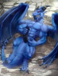 abs anthro black_penis blue_body bodily_fluids erection genital_fluids genitals grin horn looking_at_viewer male masturbation membrane_(anatomy) membranous_wings muscular muscular_anthro muscular_male partially_submerged penile penile_masturbation penis precum red_eyes smile solo tail teeth water wings todex blue_dragon_(series) mythology blue_dragon_(character) dragon mythological_creature mythological_scalie scalie 2012 hi_res