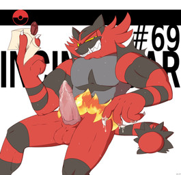 69_(number) animal_genitalia animal_penis anthro balls barazoku biped bodily_fluids claws cum cum_on_hand cum_on_penis envelope erection fangs feline_genitalia feline_penis fire fur genital_fluids genitals green_eyes hashtag looking_at_viewer male manly muscular muscular_anthro muscular_male nude number orgasm pecs penile_spines penis pink_penis sharp_teeth sitting smile solo sweat teeth text thick_thighs vogold nintendo pokemon super_smash_bros. super_smash_bros._ultimate felid generation_7_pokemon incineroar mammal pokemon_(species) english_text hi_res species_name