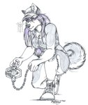 anthro female hunter solo trapping thehuntingwolf canid canine canis domestic_dog husky mammal nordic_sled_dog spitz hi_res