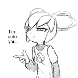 5_fingers anthro clothing double_bun female fingers hair hair_bun shirt solo t-shirt text topwear anonymous_artist krita_(copyright) kiki_the_cyber_squirrel mammal rodent sciurid tree_squirrel english_text