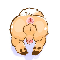 anus balls bodily_fluids brown_body brown_fur butt cloven_hooves feet feral fur genitals hooves humanoid_genitalia humanoid_genitalia_on_feral humanoid_penis humanoid_penis_on_feral male markings mostly_nude multicolored_body outside penis pink_anus pink_penis simple_background solo spots spotted_body spotted_fur tail white_background craoluck fabulous_beasts fenz_(studio) sibuxiang_the_deer_(fabulous_beasts) 1:1 hi_res