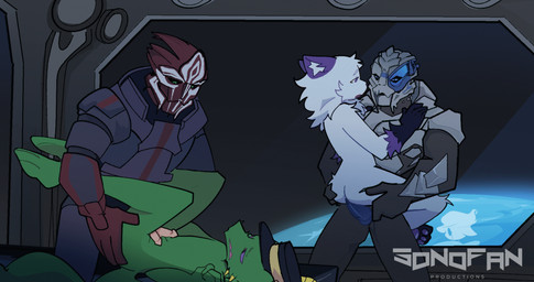 2_penises anal anal_penetration anthro armor blue_penis cosmic_background femboy genitals gloves_(marking) group hand_on_chest holding_butt leg_markings looking_pleasured lying male male/male male_penetrated male_penetrating male_penetrating_male markings multi_genitalia multi_penis neck_tuft on_back open_mouth pawpads paws penetration penile penile_penetration penis purple_eyes sex size_difference socks_(marking) space space_background stand_and_carry_position standing standing_sex table_lotus_position tuft sonofan bioware electronic_arts mass_effect garrus_vakarian nihlus_kryik raj'devrek_(kellington) rook_(rookarino4277) alien canid canine fox kobold mammal scalie turian 2d_animation animated hi_res