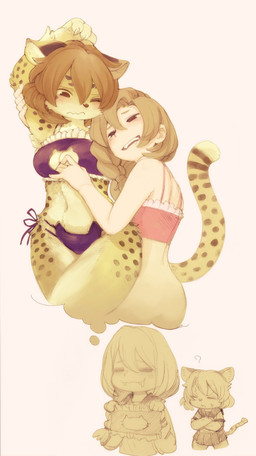 5_fingers annoyed anthro arm_markings arm_tuft bangs bikini biped blush bodily_fluids bottomless bottomless_female bottomless_human breasts brown_hair cat_lingerie claws cleavage cleavage_cutout closed_smile clothed clothed_anthro clothed_female clothed_human clothing countershade_legs countershade_thighs countershade_torso countershading crossed_arms cuddling cutout drooling duo elbow_tuft eyes_closed facial_markings fantasizing female female/female female_anthro female_human female_on_anthro female_on_human finger_claws fingernails fingers forehead_markings frilly frilly_clothing fur fur_markings fur_tuft hair hair_between_eyes head_markings hip_markings human_on_anthro interspecies kemono leg_markings light_body light_fur light_skin lingerie long_hair long_tail markings monotone_background monotone_body monotone_hair monotone_skin mouth_closed multicolored_body multicolored_fur nails narrowed_eyes navel one_eye_closed open_mouth open_smile question_mark saliva short_hair side-tie_bikini simple_background smile spots spotted_body spotted_fur spotted_markings spotted_tail string_bikini sweat sweatdrop swimwear tail tail_markings teeth thought_bubble tuft two-piece_swimsuit wavy_mouth white_background kouchainu hitohira_onsa felid feline human mammal 2016 hi_res japanese_description multiple_scenes shaded