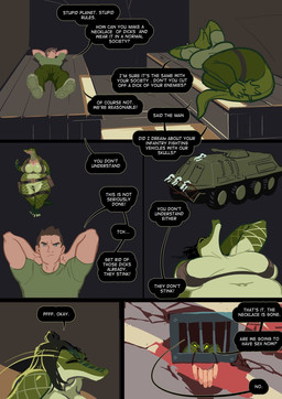 anthro apc bandolier bone breasts dialogue duo female hair machine male penis_necklace prison pubes requesting severed_penis_necklace sex_request skull text tire turret vehicle smolevn guy_randoms sgt._bertha_gator human mammal comic english_text hi_res