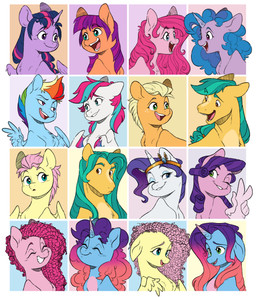 alternate_hairstyle female grid_layout group hair horn male messy_hair one_eye_closed open_mouth open_smile smile wings wink doodlemark friendship_is_magic hasbro mlp_g5 my_little_pony mythology applejack_(mlp) flutterbat_(mlp) fluttershy_(mlp) hitch_trailblazer_(mlp) izzy_moonbow_(mlp) misty_brightdawn_(mlp) pinkie_pie_(mlp) pipp_petals_(mlp) rainbow_dash_(mlp) rarity_(mlp) sunny_starscout_(mlp) twilight_sparkle_(mlp) zipp_storm_(mlp) earth_pony equid equine horse mammal mythological_creature mythological_equine pegasus pony unicorn winged_unicorn absurd_res hi_res