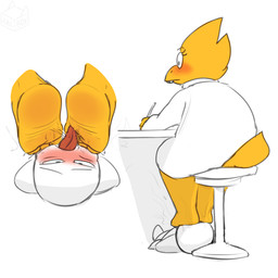 3_toes ambiguous_gender anthro blush bodily_fluids desk feet female female/ambiguous foot_fetish foot_lick foot_on_face foot_play furniture licking saliva saliva_on_foot simple_background sitting_on_stool stool table toes tongue tongue_out under_table white_background zalbox34 undertale undertale_(series) alphys human mammal reptile scalie 1:1 2025