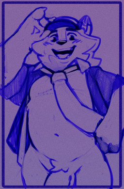 anthro clothed clothing conductor_hat genitals happy hat headgear headwear looking_at_viewer male necktie open_mouth penis simple_background solo korichi foxfield_railway reg_the_railway_fox canid canine fox mammal digital_drawing_(artwork) digital_media_(artwork) half-length_portrait hi_res monochrome portrait sketch