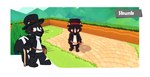 anthro cane clothed clothing cloud coat fur game_screen grass hat head_tuft headgear headwear looking_back male multicolored_body multicolored_fur narrowed_eyes partially_clothed plant sky solo sweater text top_hat topwear tuft tufted_fur whiskers al-cat tardor mammal mephitid skunk 2022 3d_(artwork) character_name concept_art digital_drawing_(artwork) digital_media_(artwork) hi_res