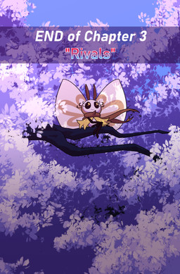 ambiguous_gender antennae_(anatomy) black_arms black_eyes black_legs blue_sky brown_antennae brown_scarf day eyelashes feral insect_wings looking_into_the_distance looking_offscreen pink_leaves plant purple_leaves scarf sitting_on_branch sky smile solo text title_card tree wings yellow_body cuchuflin nintendo pokemon frida_(cuchuflin) arthropod generation_7_pokemon insect pixie pokemon_(species) ribombee absurd_res comic end_page english_text hi_res