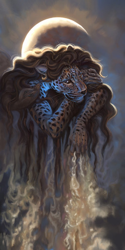 5_fingers anthro breasts brown_hair ear_piercing ear_ring female fingers fur hair markings piercing religion ring_piercing solo spots spotted_body spotted_fur whiskers hibbary asian_mythology hindu_mythology hinduism mythology shiva cobra deva felid leopard mammal pantherine reptile scalie snake 2022 digital_media_(artwork)