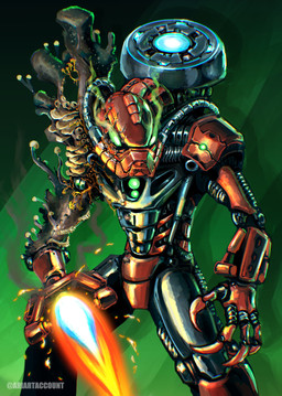 4_fingers ambiguous_gender angry armor body_horror claws facial_scar fingers fire flamethrower fungus glowing glowing_eyes green_background green_eyes machine mask metallic_body mouthless narrowed_eyes plant ranged_weapon red_body rust scar silver_body simple_background solo standing weapon weapon_hand ariartaccount bionicle lego vakama animal_humanoid elemental_creature fungi_fauna hordika humanoid robot toa 2025 digital_drawing_(artwork) digital_media_(artwork) hi_res