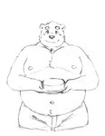 anthro belly bottomwear clothing kemono male moobs navel nipples overweight overweight_anthro overweight_male shorts simple_background solo white_background maron2475 utau shirane_kan bear mammal polar_bear ursine 2020 hi_res sketch