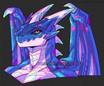 horn looking_at_viewer male membrane_(anatomy) membranous_wings muscular retro smug_face solo wings digimitsuart mythology vendragon dragon humanoid mythological_creature mythological_scalie scalie