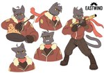 anthro biped clothed clothing cooking fingers gun holding_gun holding_object holding_ranged_weapon holding_weapon male ranged_weapon solo tail weapon anjing_kampuss eastwind studio_chipcoat thaddeus_(eastwind) domestic_cat felid feline felis mammal hi_res