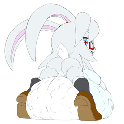 anthro belly big_belly big_breasts big_butt breasts buckteeth butt clothing eyewear female fetal_movement footwear genitals glasses huge_belly hyper hyper_belly hyper_pregnancy looking_at_viewer looking_back looking_back_at_viewer lying on_front open_mouth open_smile pregnant shoes smile socks solo teeth thick_thighs tiptoes vulva raccoonshinobi sega sonic_the_hedgehog_(series) fan_character leche_the_rabbit_(zeta_r-02) lagomorph leporid mammal rabbit 1:1 hi_res