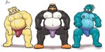 anthro asian_clothing barazoku belly bulge clothing detailed_bulge east_asian_clothing group japanese_clothing male male/male mawashi musclegut muscular muscular_male no_pupils overweight overweight_male sumo sumo_wrestler trio alanottaviano sega sonic_the_hedgehog_(series) surf's_up_2:_wavemania bark_the_polar_bear avian bear bird mammal monotreme penguin platypus polar_bear ursine 2:1 hi_res