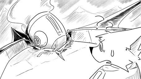 anthro bodily_fluids bullet confusion crater deck_(structure) escape_pod guardrail hatch landscape male mountain pod question_mark smoke solo sweat dragonweirdo kimera_(dragonweirdo) canid canine canis mammal wolf 16:9 comic hi_res monochrome widescreen