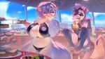 anthro big_breasts big_tail bikini bikini_bottom bikini_top breasts camel_toe chest_tuft claws clothing duo eyewear female genital_outline glasses one_eye_closed paws pussy_outline sunglasses swimwear tail thick_thighs tight_clothing toe_claws tuft two-piece_swimsuit wearing_glasses wide_hips wink winking_at_another ulitochka furlough_games sex_and_the_furry_titty kristin_(furlough_games) sarah_(furlough_games) american_opossum chinchilla chinchillid mammal marsupial rodent 16:9 detailed digital_drawing_(artwork) digital_media_(artwork) hi_res widescreen