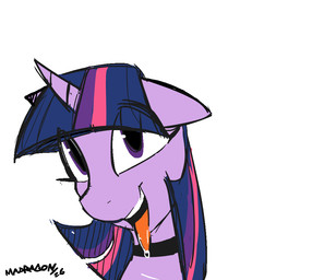 bodily_fluids choker female feral horn jewelry necklace saliva simple_background solo tongue tongue_out white_background madragon friendship_is_magic hasbro my_little_pony mythology twilight_sparkle_(mlp) equid equine mammal mythological_creature mythological_equine unicorn 2d_animation animated frame_by_frame headshot_portrait portrait