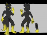 anthro balls black_body circumcised dipstick_tail disembodied_penis erection flaccid fur genitals humanoid_genitalia humanoid_penis looking_at_viewer male markings multiple_poses nude penis pose simple_background solo tail tail_markings yellow_body yellow_fur young joykill taethefox tae canid canine fox mammal 4:3 model_sheet unavailable_at_source