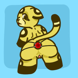 4_missing_limbs all_fours amputee anthro anus disability fur gaping gaping_anus hook hook_in_ass looking_at_viewer looking_back male markings quadruple_amputee questionable_consent solo straps striped_markings striped_tail stripes tail tail_markings tan_body tan_fur whisperwell nubbins_(whisperwell) cougar felid feline mammal 1:1 low_res
