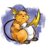 chubby_cheeks female feral male slightly_chubby solo fatunicorn nintendo pokemon generation_1_pokemon pokemon_(species) raichu 1:1 hi_res