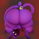 anthro ass_up balls big_butt butt butt_focus eyebrows genitals hand_on_leg head_tilt long_tail looking_at_viewer looking_back looking_back_at_viewer male open_mouth penis presenting presenting_hindquarters purple_body purple_tail raised_eyebrows solo tail teapot_(body_type) thick_thighs koreyvee mob_entertainment poppy_playtime smiling_critters catnap_(poppy_playtime) animate_inanimate domestic_cat felid feline felis mammal 1:1 2024 3d_(artwork) digital_media_(artwork) hi_res