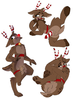 amber_eyes animal_genitalia animal_penis anthro antlers balls bell bell_collar biped blush brown_body brown_fur butt canine_genitalia canine_penis cloven_hooves collar digitigrade erection feet foot_focus fur genitals harness hindpaw holidays hooves horn jingle_bell jingle_bell_collar knot knotted_penis lidded_eyes male male_anthro markings mismatched_animal_penis mismatched_genitalia mismatched_penis nude open_mouth pale_fur pawpads paws penis raised_leg raised_tail red_nose scut_tail sheath short_tail simple_background smile solo spots spotted_body spotted_fur spread_legs spreading tail tongue tongue_out unguligrade looeylover69 blushcrunch_studio christmas dandy's_world roblox rudie_(dandy's_world) deer mammal new_world_deer reindeer toon_(dandy's_world) 3:4 digital_drawing_(artwork) digital_media_(artwork) hi_res