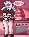 anthro bottomless breasts cake clothed clothing dessert duo female food inside_uterus text umbilical_cord unbirthing uterus vaginal vore young young_anthro young_prey la-frugele bovid caprine mammal sheep 4:5 english_text hi_res mother_(lore) parent_(lore)