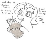 container derp_eyes duo feral horn humor jar jug text jargon_scott friendship_is_magic hasbro my_little_pony mythology gelee equid equine goo_creature horse mammal mythological_creature mythological_equine pony unicorn english_text