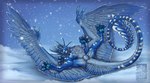 blue_body blue_feathers blue_fur feathered_wings feathers female feral fur genitals looking_at_viewer pussy snow snowing solo tail text wings keltaan mythology daiman_night_dragon_(keltaan) dragon feathered_dragon feathered_scalie furred_dragon furred_scalie mythological_creature mythological_scalie scalie 2021 digital_media_(artwork) english_text hi_res