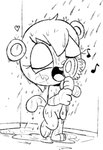 anthro barefoot blush blush_stickers brush buckteeth feet female fur musical_note musical_symbol nude singing singing_in_the_shower solo symbol teeth water wet wet_body wet_fur young young_anthro young_female lkiws murphy_and_mitzi mitzi_(ajmarekart) mammal rodent sciurid tree_squirrel hi_res monochrome sketch traditional_media_(artwork)