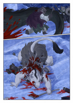 anthro arrow_(weapon) axe battle biped blood blood_on_weapon bodily_fluids brown_body brown_fur clenched_teeth clothed clothing corpse death eye_wound female fight fur gore group hammer horn male melee_weapon night outside polearm ranged_weapon snow snowing spear sword tail teeth tools warhammer weapon white_body white_fur white_tail wind wound_on_face wounded bjekkergauken mythology herja_(bjekkergauken) hillevi the_weapon_thief aurochs bear bovid bovine brown_bear canid canine canis dragon furred_dragon furred_scalie mammal mythological_creature mythological_scalie recently_extinct_species scalie suid suine sus_(pig) ursine wild_boar wolf 2025 colored comic hi_res