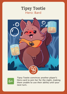 alcohol anthro beverage bubble card_edit drunk drunk_bubble female solo squirrel_tail substance_intoxication text tipsy_tootie_(here_to_slay) sludgie_(artist) here_to_slay mammal rodent sciurid tree_squirrel absurd_res english_text hi_res