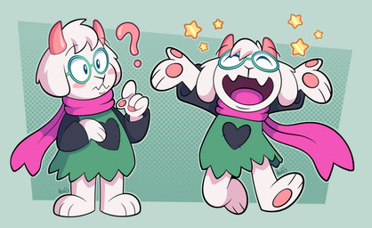 2_horns 3_toes 4_fingers anthro barefoot blush clothing eyes_closed eyewear fangs feet fingers fur glasses green_clothing horn male open_mouth open_smile pawpads paws pink_horn pink_pawpads plantigrade running scarf smile soles solo star teeth toes wavy_mouth white_body white_fur the-irken-moonwalker deltarune undertale_(series) ralsei bovid caprine darkner goat mammal 2021 digital_media_(artwork) signature