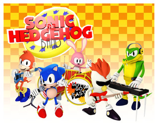 anthro band blue_body blue_fur drum drum_set electric_guitar electronics fur gradient_background group guitar headphones keyboard keyboard_instrument male microphone musical_instrument musical_keyboard pattern_background percussion_instrument plucked_string_instrument simple_background string_instrument yellow_background unknown_artist sega sonic_the_hedgehog_(series) mach_the_rabbit max_the_monkey sharps_the_parakeet sonic_the_hedgehog vector_the_crocodile avian bird crocodile crocodilian eulipotyphlan haplorhine hedgehog lagomorph leporid mammal monkey parakeet parrot primate rabbit reptile scalie true_parrot