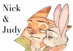 anthro clothed clothing duo female fur grey_body grey_fur male orange_body orange_fur simple_background text white_background strawberry628_(artist) disney zootopia judy_hopps nick_wilde canid canine fox lagomorph leporid mammal rabbit red_fox true_fox 2020 english_text hi_res painting_(artwork) traditional_media_(artwork) traditional_painting_(artwork) traditional_watercolor_(artwork) watercolor_(artwork)