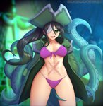 2021 abdominal_scar animal_humanoid bikini blurred_background cephalopod cephalopod_humanoid clothing coat davy_jones_(monster_girl_1000) digital_media_(artwork) eye_patch eyelashes eyewear female front_view green_eyes hair hat headgear headwear hi_res humanoid long_hair looking_at_viewer marine marine_humanoid mollusk mollusk_humanoid monster_girl_(genre) monster_girl_1000 mythology octopus_humanoid open_mouth outside pirate pirate_hat scar solo suckers suction_cup swimwear tentacles text topwear trenchcoat twistedscarlett60 two-piece_swimsuit url