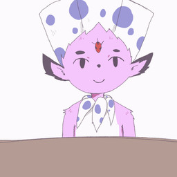 ambiguous_gender anthro claws dessert expressions feathers food fur humor ice_cream ice_type jewelry looking_at_viewer male pink_body pink_fur pokemorph purple_eyes smile solo faustorr nintendo pokemon fan_character kerolink generation_4_pokemon pokemon_(species) weavile animated bust_portrait portrait