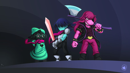 anthro axe belt boots clothing eyewear female footwear fur glasses gloves group handwear hat headgear headwear jacket male melee_weapon robe scarf shoes sword text topwear weapon mysticalpha deltarune undertale_(series) kris_dreemurr ralsei susie_(deltarune) bovid caprine darkner goat human mammal scalie 16:9 2018 hi_res url widescreen