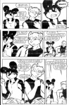 alex_(daria_mcgrain) anthro black_and_white comic daria_mcgrain dean_(daria_mcgrain) dialogue duo english_text genus_male hi_res male male/male mammal mephitid monochrome pen_(artwork) rodent sciurid skunk text traditional_media_(artwork) tree_squirrel