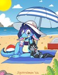 accessory anthro ball beach beach_ball beach_blanket beach_towel beach_umbrella beak belly bendy_straw beverage bikini bikini_bottom bikini_top black_body black_fur black_hair black_nose blue_body blue_hair blue_scales bottomwear boulder bow_accessory bow_ribbon bubble bubble_tea clothed clothing cloud container cooler cup detailed_background drinking_straw duo ear_tuft eye_contact eyebrows eyewear feathers feet female feral flat_chested floppy_ears fluffy fluffy_tail food freckled_legs freckled_shoulders freckled_thighs freckles fur fur_tuft glasses grey_eyes hair hat headgear headwear horn inflatable larger_female leaning leaning_backward long_ears long_hair long_tail looking_at_another looking_back looking_down lotion lying male midriff multicolored_body multicolored_fur navel nose_beak nude outside parasol pawpads paws pink_inner_ear plant poofy_hair purple_bikini purple_bikini_bottom purple_bikini_top purple_clothing purple_eyes purple_eyewear purple_glasses purple_swimwear rock sand scales sea seashell seashore seaside sharp_teeth shell single_tooth sitting sitting_on_ground size_difference sky slushie smaller_male smile sun sun_hat sunny sunscreen swimwear tail tail_feathers tail_hair tea teeth text toes topwear towel tuft two-piece_swimsuit two_tone_body two_tone_face two_tone_fur umbrella water wave whiskers wings yellow_belly squirrelman disney mythology zootopia fan_character henry_squirrelman icee_bear_(icee) sazzy arthropod asterozoan avian bird crab crustacean decapoda dragon echinoderm gull lari larid malacostracan mammal marine mythological_creature mythological_scalie reptile rodent scalie sciurid starfish tree_squirrel absurd_res digital_drawing_(artwork) digital_media_(artwork) hi_res shaded