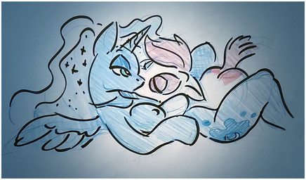 age_difference anthro blue_body border breasts cutie_mark duo feathers female good_boy hair horn kissing larger_female lying male male/female on_back on_top princess royalty sex size_difference smaller white_border wings young young_male karri_aronen friendship_is_magic hasbro my_little_pony mythology pipsqueak_(mlp) princess_luna_(mlp) earth_pony equid equine horse mammal mythological_creature mythological_equine pony unicorn sketch